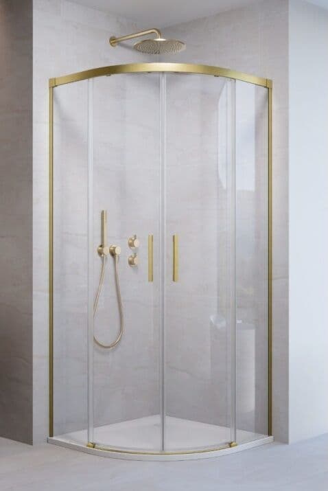 Radaway Idea 6 Brushed Gold PDD kabina 80x90cm szczotkowane złoto szkło przejrzyste 387139-01-01/387150-99-01
