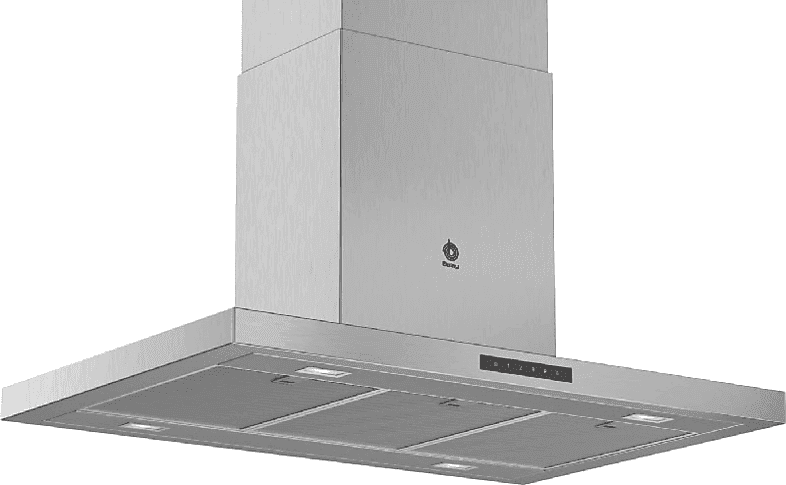 Campana de isla - Balay 3BI997GX, 4 velocidades, 754 m³/h, Control táctil, Recirculación aire, 90 cm, Inox