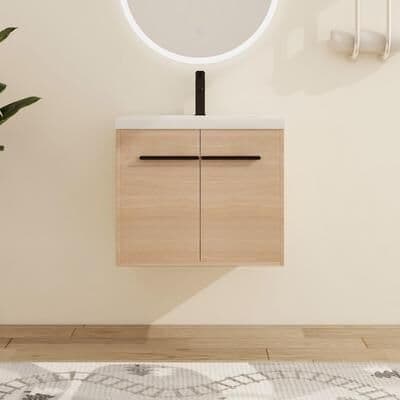 "Malwee 24""/30""/36"" Floating Bathroom Vanity, Wall Mounted Bathroom Vanity with Sink and Soft Close Doors"