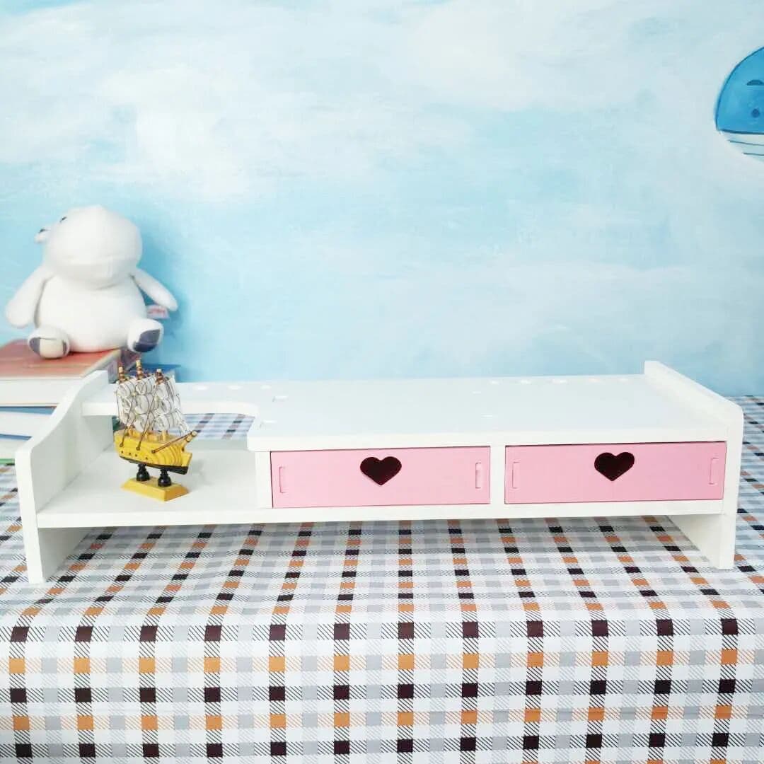 NONE Office Desktop Computer Monitor Height Stand Student Dormitory Desktop Books Stationery Cosmetics Drawer Style Storage Rack
