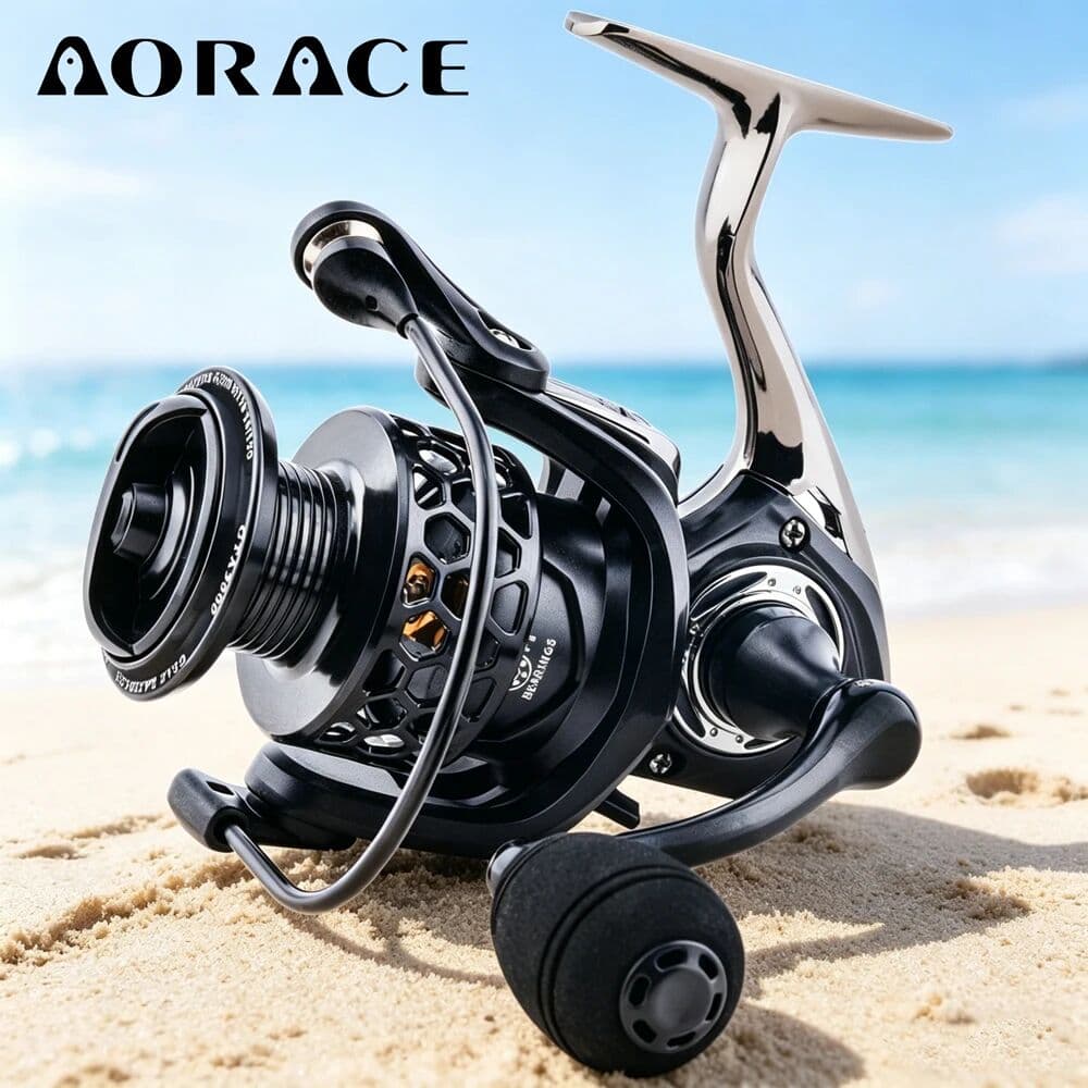 Aorace Spinning Reels Saltwater Freshwater Casting Fishing Reel Tackle Metal Frame Smooth and Tough 5.2:1 Fishing Reels