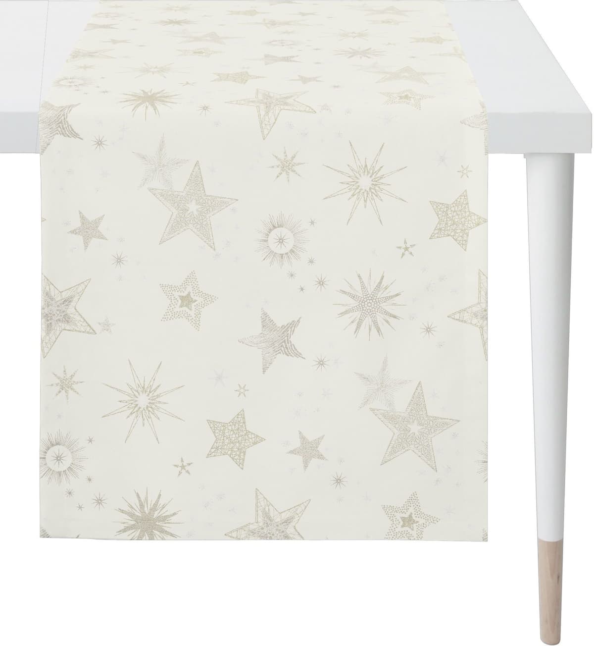 Tischläufer APELT "8150", beige (zartes natur, goldfarben), B:44cm L:140cm, Jacquard, Tischdecken, Tischläufer, in verschiedenen Grössen erhältlich zartes natur, goldfarben B/L: 44cm x 140cm, rechteckig