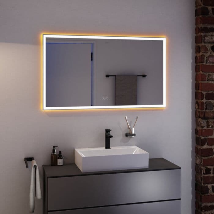 Hansgrohe Xarita E Spiegel 54985700 mit kapazitiven Berührungssensor, 1200 x 700 x 50 mm, weiß matt