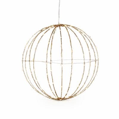 Luca Lighting LED Leuchtkugel 30cm Leuchtfigur 120 LEDs Hängedekoration Weihnachtsdekoration Lichter Micro LED Figur Fenster Deko Champagnergold Warmweiß