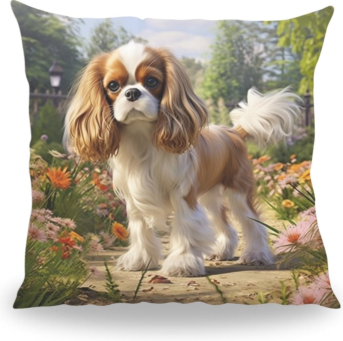 PillowBuddies Kussen met Huisdier Portret Cavalier King Charles Spaniel - 30 cm