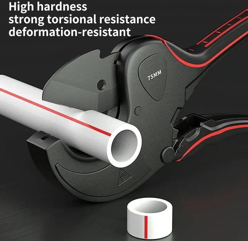NONE 63-75mm Ratchet Pipe Cutter, Heavy Duty Aluminum Alloy Tool for PVC PU PP PE Plastic Hoses, Portable Manual Tube Cutting Tool