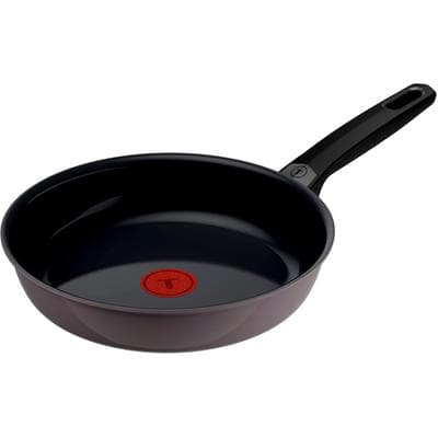 Bratpfanne TEFAL "Ceramic Control Grey", schwarz (grau), B:25,8cm H:8,1cm L:41,8cm Ø:24cm, Pfannen, Bratpfanne, Keramikbeschichtung, Induktion, Thermo-Signal Temperaturanzeiger