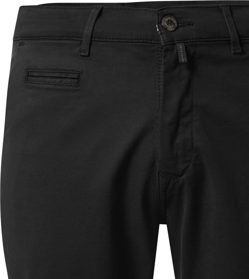 Chinohose PIERRE CARDIN "PC-Castres", Herren, Gr. 44, Länge 32, schwarz, Web, Obermaterial: 71% Baumwolle, 27% Lyocell, 2% Elasthan, regular fit knöchelfrei, Hosen Chinohose, im Four-Pocket Style schwarz 44, Länge 32