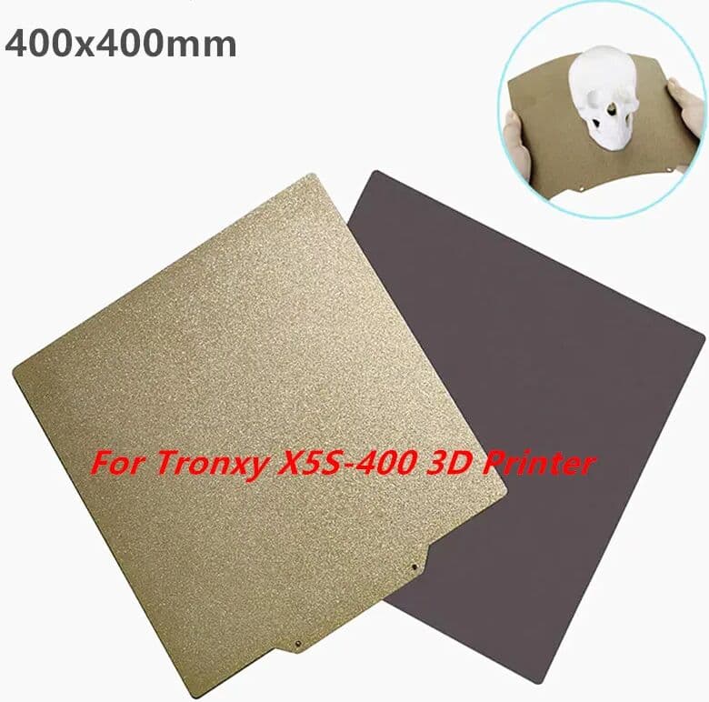 FLEXBED For Tronxy X5S-400 Build Plate Double Sided Textured PEI Sheet 400x400mm Flexible Spring Steel Print Bed with Magnetic Base
