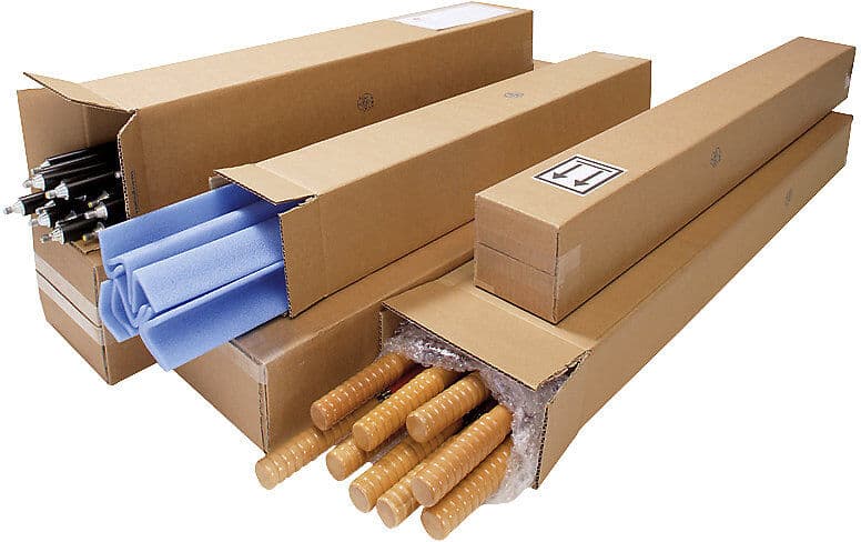 Langer Wellpapp-Faltkarton, braun, LxBxH 120 x 120 x 1118 mm, 1-wellig, Palette mit VE 630 Stk ratioform