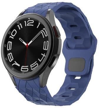Everyday Crate Samsung Galaxy Watch 6 Classic Silicone Watch Band Football Pattern Sport Strap With Reverse Buckle midnight Blue