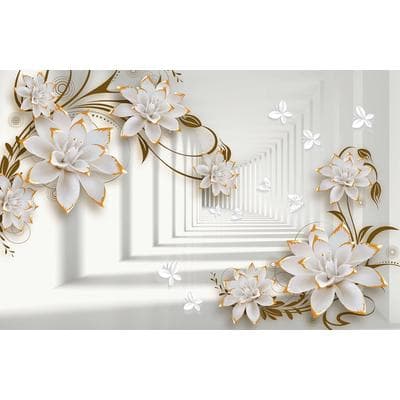 Fototapete PAPERMOON "Muster mit Blumen", bunt, B:2m L:1,49m, Vlies, Tapeten