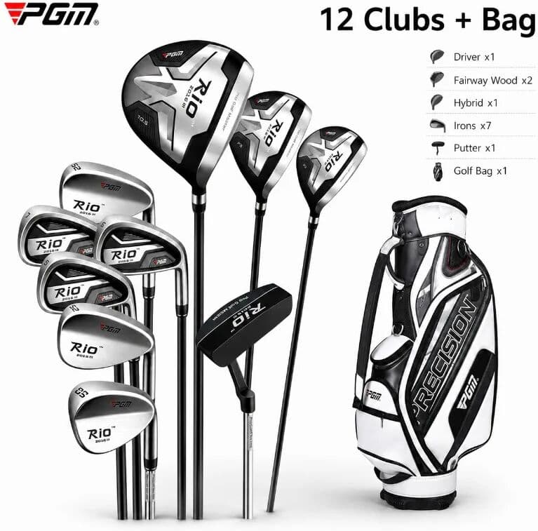 PGM Men's Golf Club Set 12 Clubs with Golf Bag Driver Fairway Woods Hybrid Irons Putter MTG040