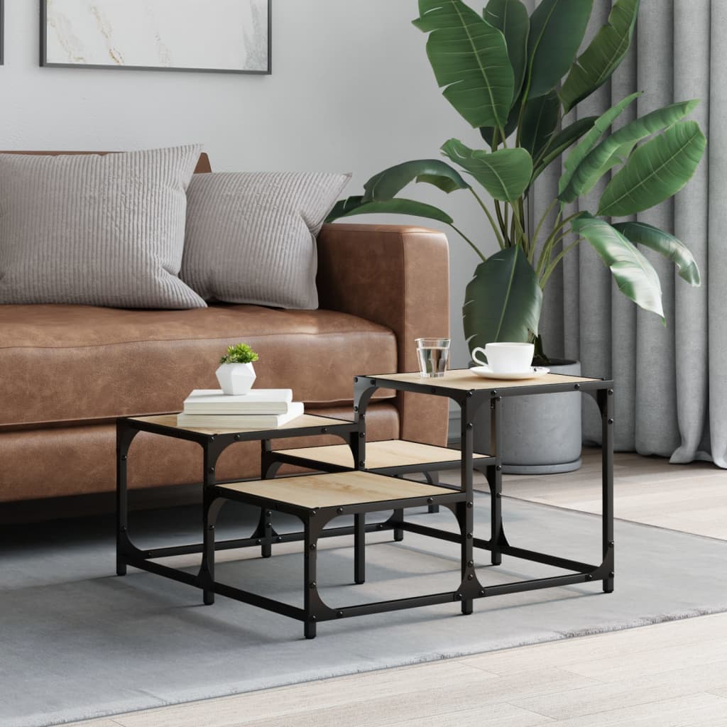 Borough Wharf Hovis Coffee Table Grey Sonoma 40cm H x 107cm W x 107cm D