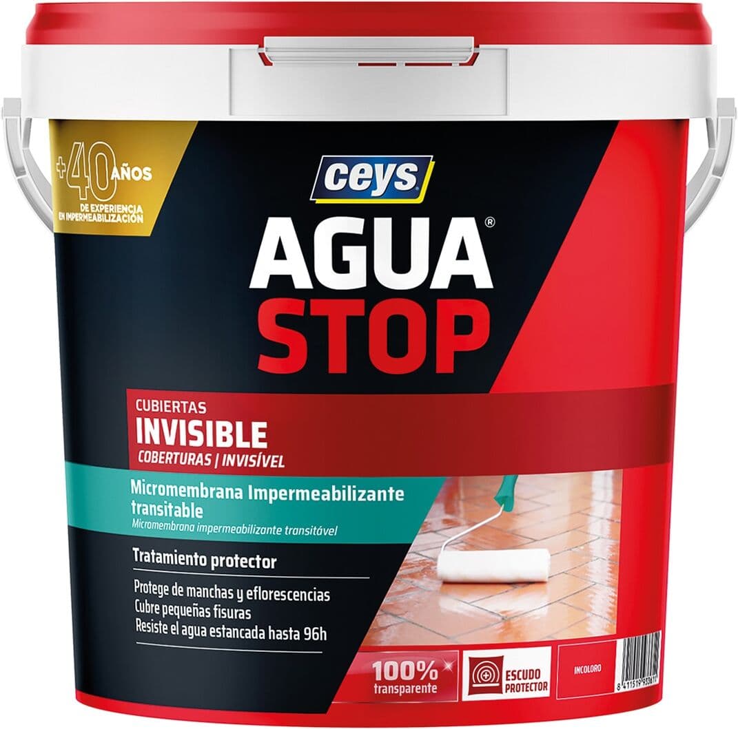 Ceys Impermeabilizante Cubiertas Aguastop Invisible 4 l.  (4 litros) Transparente