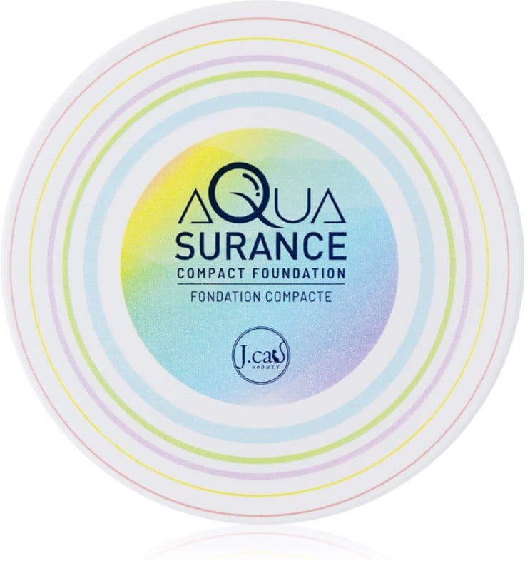 J.Cat Beauty Aquasurance συμπαγής πούδρα μεικ απ για μεσαία έως πλήρη κάλυψη απόχρωση 106 Honey 9 γρ