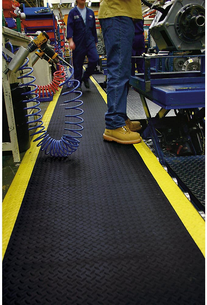 COBA Anti-Ermüdungsmatte DECKPLATE, Fixmaße, schwarz / gelb, 3000 x 900 mm