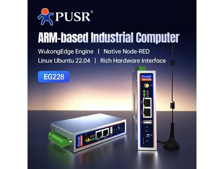 PC industriel sans ventilateur PUSR RK3506J Linux Ubuntu ARM 512 Mo, passerelle Edge, 2*RS485/CAN FD, Node-RED, ordinateur 4G/WiFi/Ethernet EG228