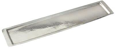 Elegance "Heim Concept Stainless Steel Hammered Rect Tray 25.50"" L x 5.5"" W"