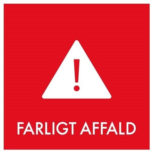 No-Name Affaldspiktogram 12x12cm Magnetisk, Farligt Affald