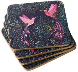 Pimpernel Sara Miller India Hummingbird Coasters, Set of 4 - 4 x 4 in