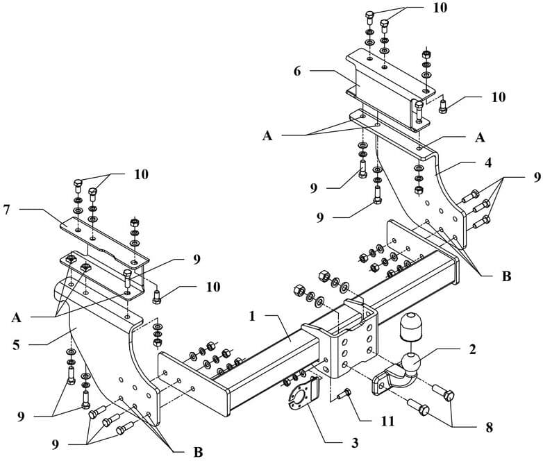Attelage Iveco Daily Plateau 35C/40C/45C/50C (10/06-06/14) Standard + faisceau universel 7 broches + boitier électronique