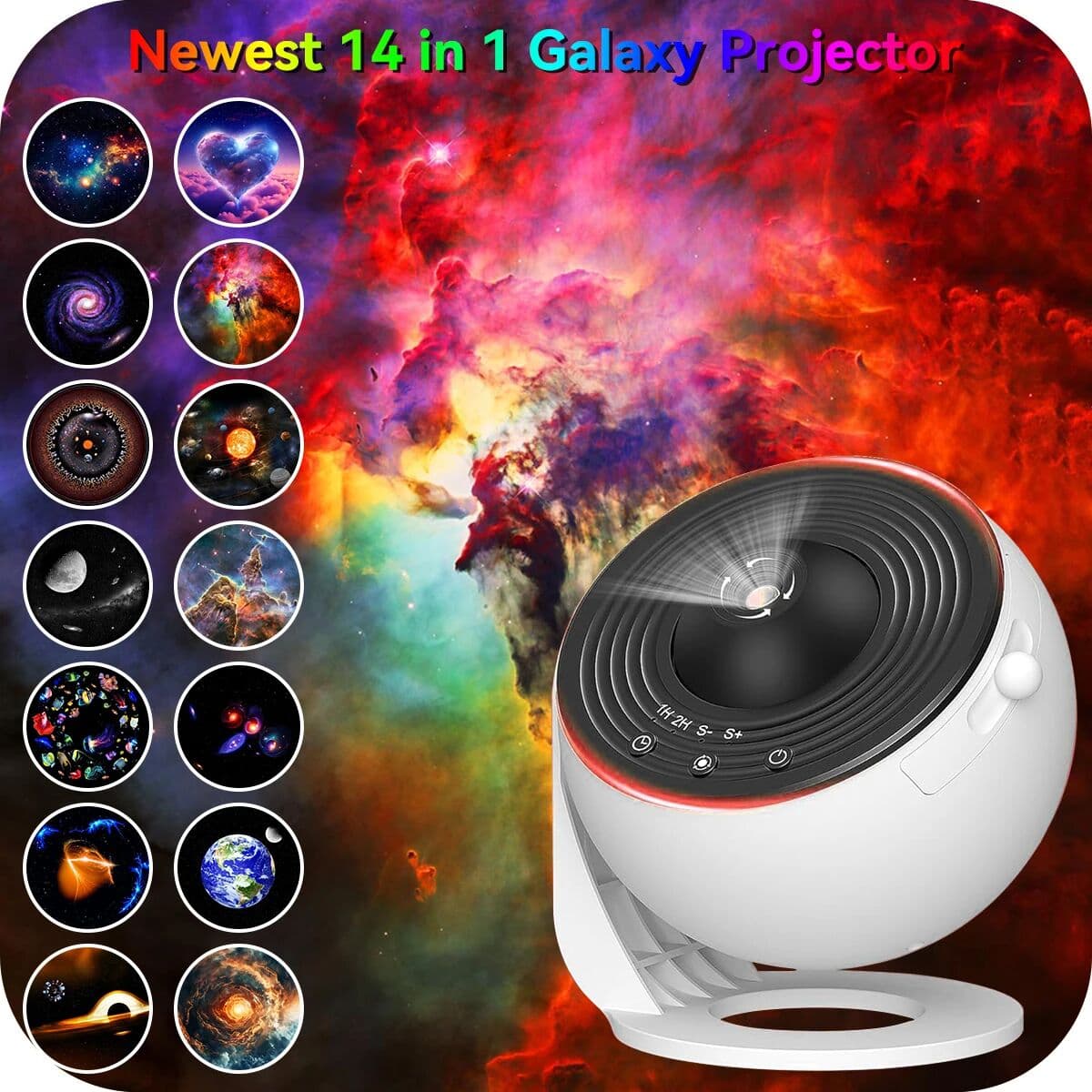 Leclstar 14 in 1 Galaxy Projector USB Powered LED Night Light 4K HD Film Dynamic Atmosphere Lamp for Planetarium Bedroom Children Gifts