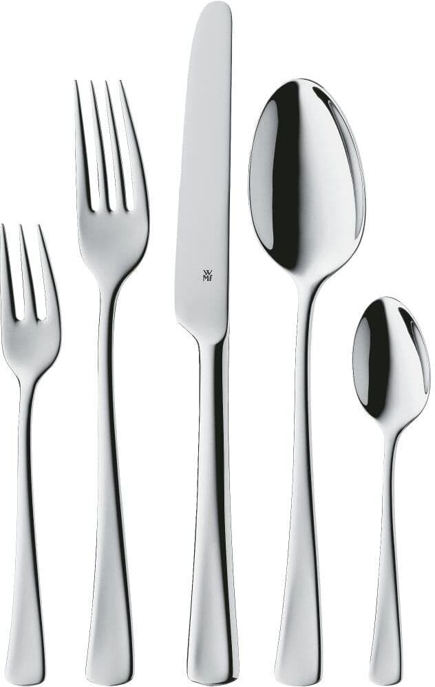 Besteck-Set WMF "Denver 60-teilig S", silber (silberfarben), 60 Stk., Cromargan Edelstahl 18/10, Essbesteck-Sets, Besteck-Set silberfarben 60 Stk.