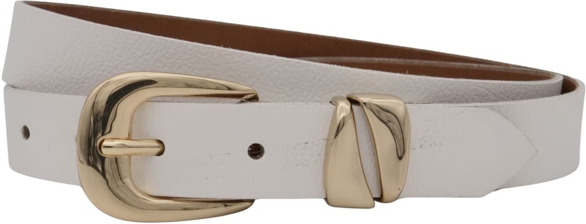 Ledergürtel ANNAMATONI "AnnaMatoni AnnaMatoni Damen Ledergürtel 2,5 cm breit mit", Damen, Gr. TW90, weiß 100, 100% Leder, Gürtel Ledergürtel