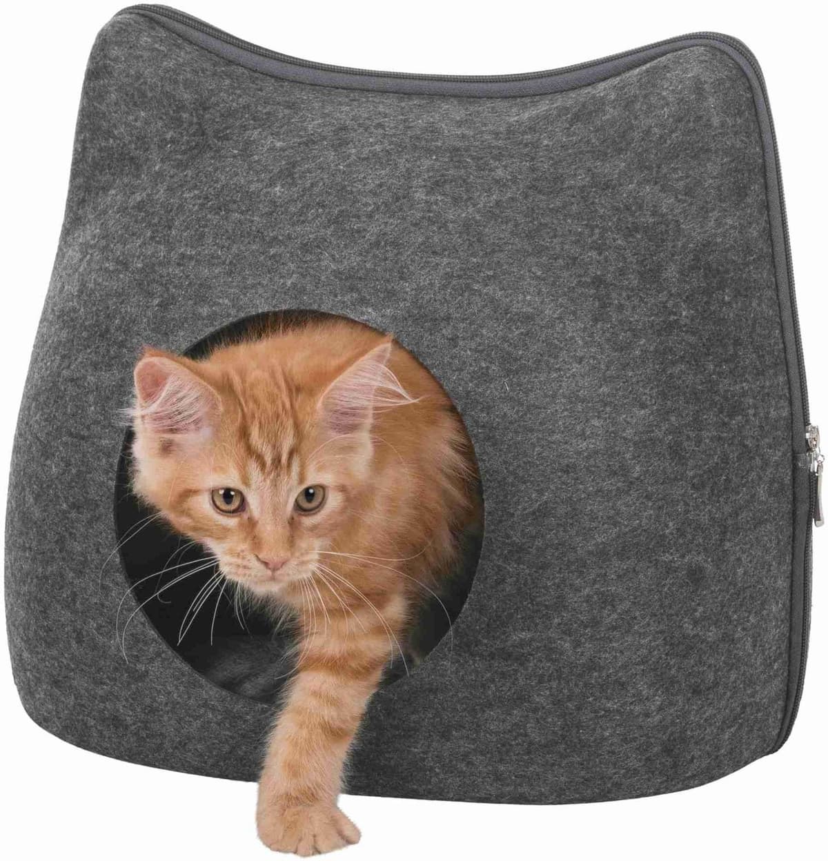 Tierhöhle TRIXIE "Trixie Kuschelhöhle Cat Filz", grau, B:35cm H:38cm, Polyester, Tierhäuser, Tierhöhle grau B/H/T: 35cm x 38cm