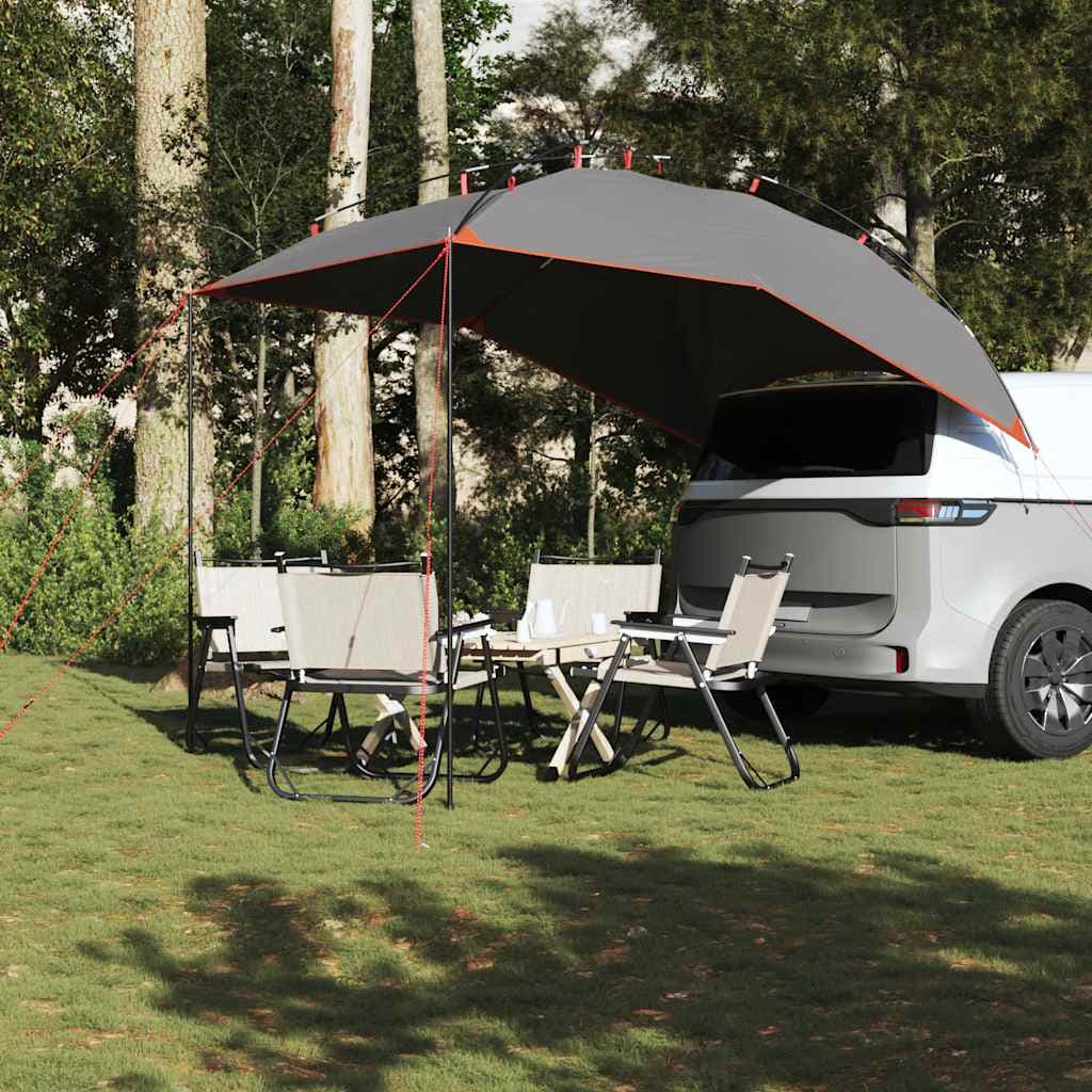 vidaXL Tente de voiture gris et orange imperméable
