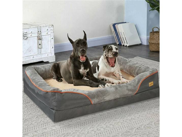 Lit orthopédique géant pour chien, canapé-lit pour animaux de compagnie en mousse à mémoire de forme, coussin surélevé imperméable, canapé chaud pour chiot, housse amovible