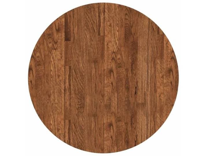 HGPOTUY Runde Tischplatte Ø 70 x 4 cm Massivholz Eiche Hellbraun Umkehrbares Design, robuste Eiche, klare Linien, für Küche Esszimmer Wohnzimmer, pflegeleicht