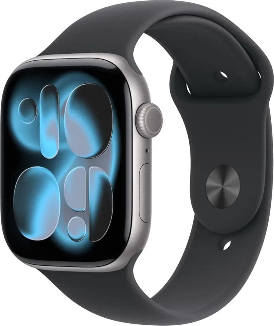 Apple Watch Series 11 46mm Space Grey Aluminium Case Black Sport Band M/l
