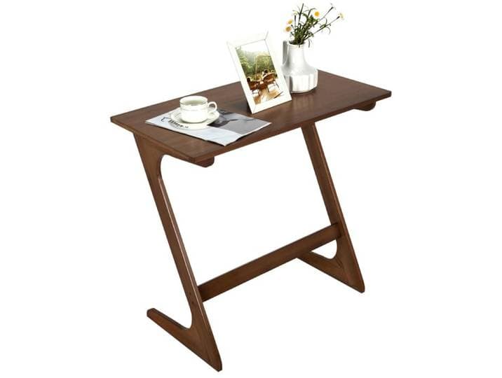 COSTWAY Table d'Appoint en Forme de Z - Table Chevet de Canapé en Bambou Massif 75 X 40 X 70 CM Marron