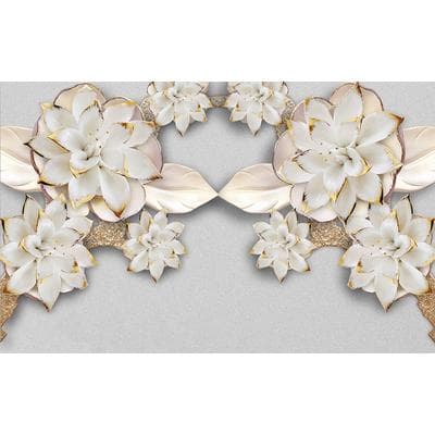 Fototapete PAPERMOON "Muster mit Blumen", bunt, B:4m L:2,6m, Vlies, Tapeten
