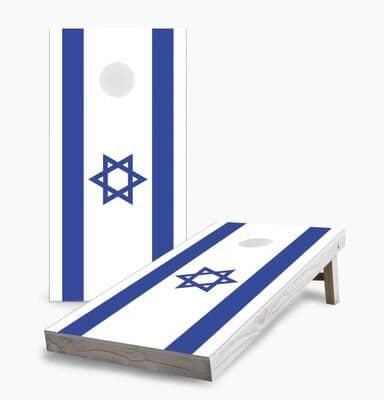 Skip's Garage Israeli Flag Cornhole Boards