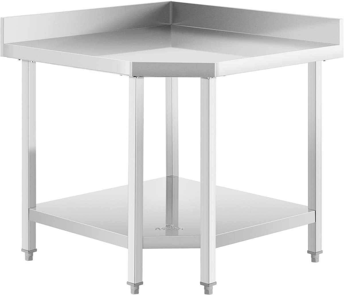 Rohový stůl z ušlechtilé oceli - ECO - 90 x 70 cm - 300 kg - lemování - Royal Catering RCCWT-90X70-S