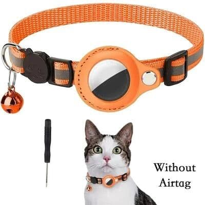 Uplift Essentials Anti Lost Reflective GPS Tracker Collar With Integrated Safety Case orange