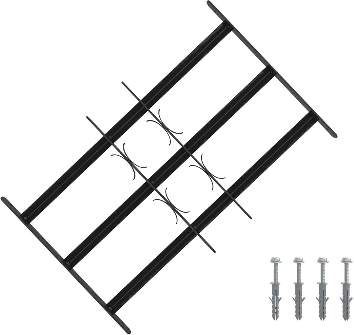 vidaXL Security Grille for Windows with 3 Crossbars 3 pc 43-74 cm