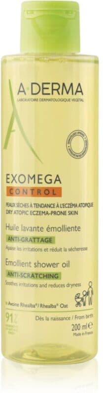 A-Derma Exomega Control Emollient Shower Oil μαλακτικό λάδι για ντους για ξηρό και ατοπικό δέρμα 200 ml