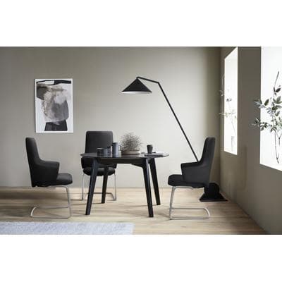 Polsterstuhl STRESSLESS "Laurel", grau (charcoal dinamica, schwarz matt), B:58cm H:105cm T:60cm, Microfaser DINAMICA (88% Polyester, 12% Polyurethan), Stühle, Polsterstuhl, High Back mit Armlehne, Größe L, mit Beinen aus Stahl in Schwarz matt