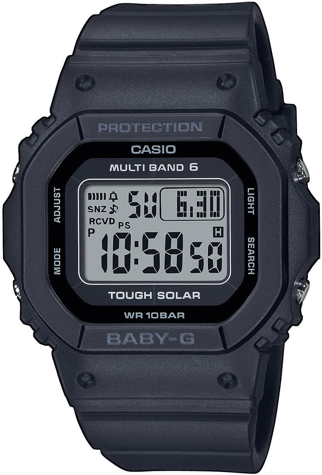 Funkchronograph CASIO BABY-G, schwarz, Armbanduhren, Damen, Funkchronograph, Armbanduhr, Digitaluhr, Solaruhr, Damenuhr
