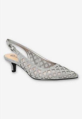 Women's Noel Slingback Pump by Bella Vita in Silver Glitter (Size 7 M)