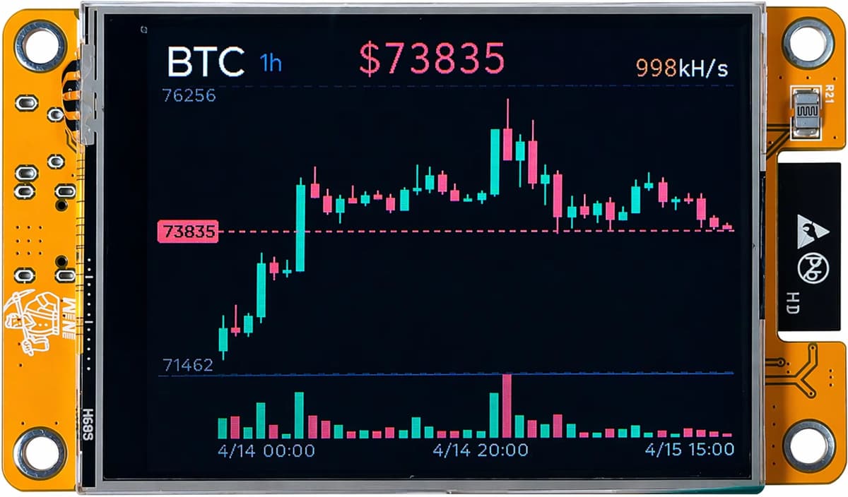 Heltec Automation NMMiner Hashrate 987KH/s Lucky Miner for Computer Nerd 2.8 inch Solo Lottery Bitcoin Smart Display Crypto ESP32-2432S028R DROOM