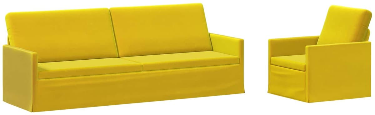 vidaXL Ensemble de Canapés 2 pc 4 place Jaune 220 x 81 x 82 cm