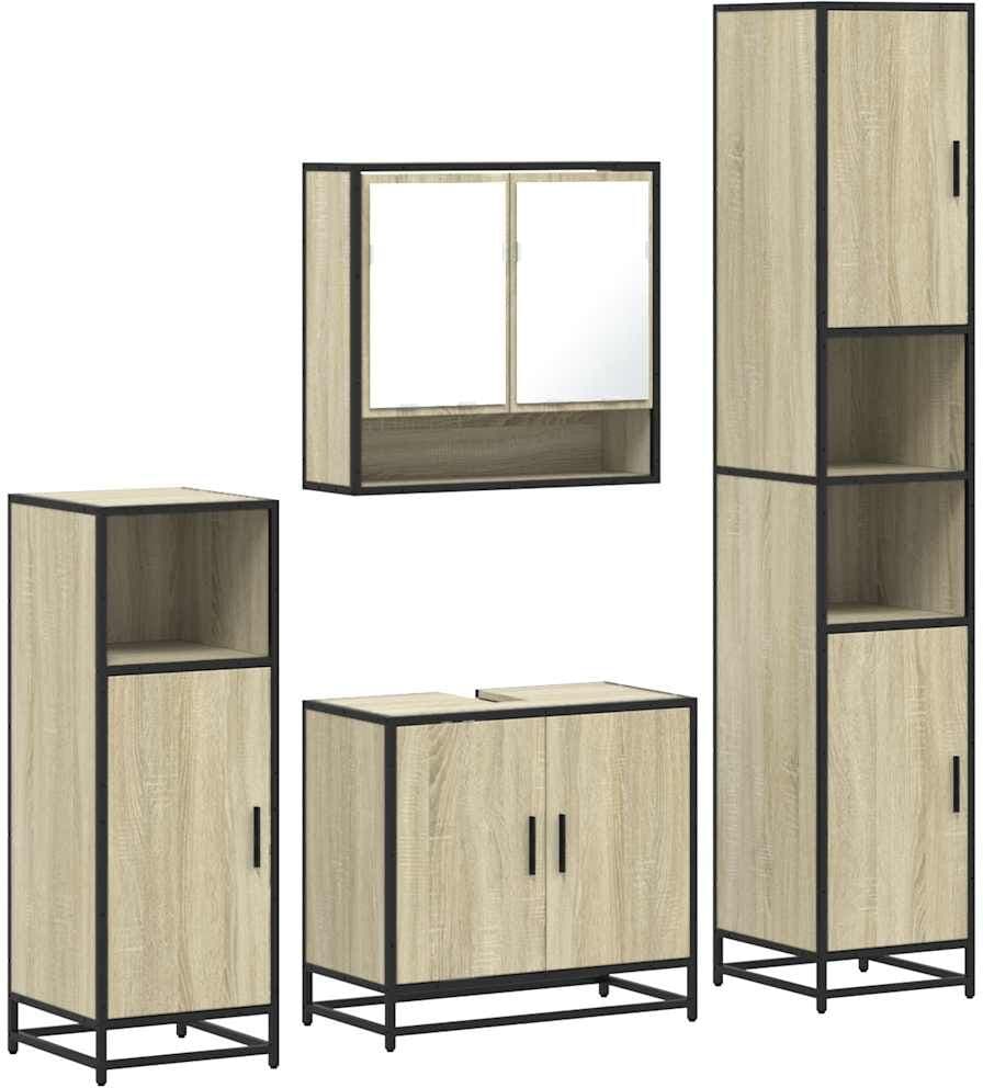 vidaXL Ensemble de meubles de salle de bain 4 pcs chêne sonoma