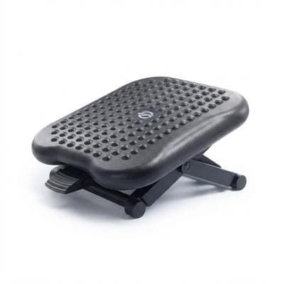 Relaxdays Fußstütze Schreibtisch, 3-fach höhenverstellbar, neigbar, Massagefunktion, ergonomische Fußablage, schwarz