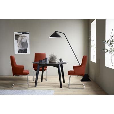 Polsterstuhl STRESSLESS "Laurel", rot (rot dinamica, schwarz matt), B:58cm H:105cm T:60cm, Microfaser DINAMICA (88% Polyester, 12% Polyurethan), Stühle, Polsterstuhl, High Back mit Armlehne, Größe L, mit Beinen aus Stahl in Schwarz matt