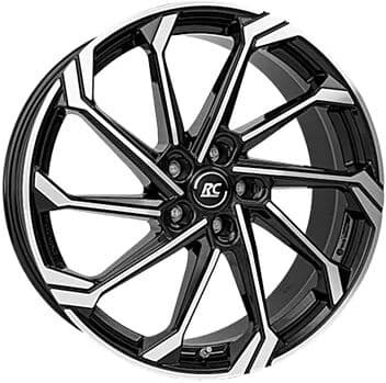 RC Design Rc36 Black Gloss Fully Polished 8x19 ET 45 5/120 Alufelge Schwarz